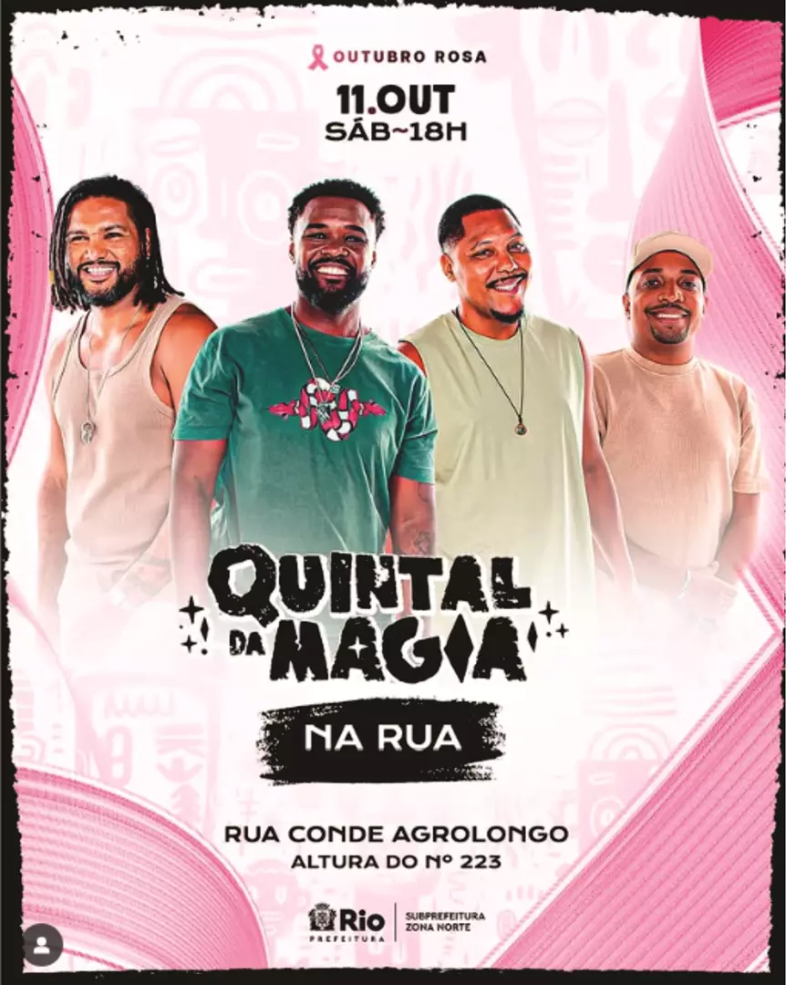 Quintal da Magia volta à rua com roda de samba em homenagem às Crianças e ao Outubro Rosa
